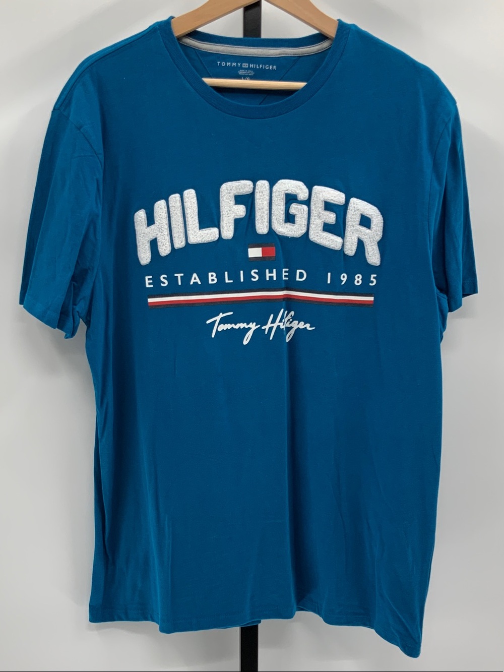 Tommy Hilfiger Teal Blue Logo Graphic Tee